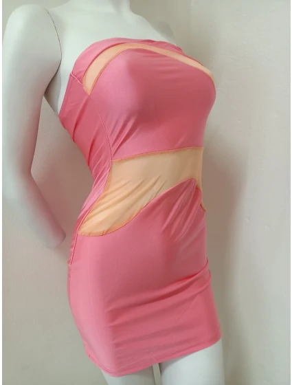 Dámské sexy šaty model 21223820 růžové - Koucla