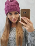 Dámska čiapka Danuta K331 tmavo fialová