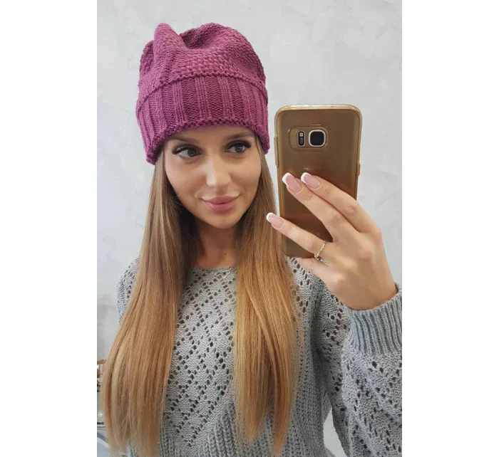 Dámska čiapka Danuta K331 tmavo fialová