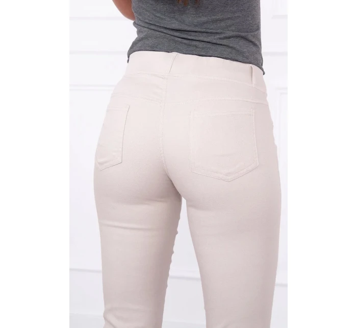 Džínsové nohavice béžovej farby