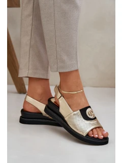 Dámské Sandály Na Klínu Zlaté model 21685250 - Boto