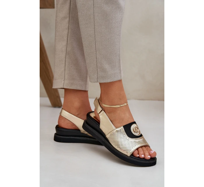 Dámské Sandály Na Klínu Zlaté model 21685250 - Boto Dámské Sandály Na Klínu Zlaté model 21685250 - Boto