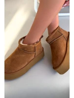 Dámské sněhule z přírodního semiše Camel Mairene