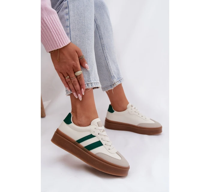 Dámské tenisky na platformě z eko kůže Bílomodré Elaraven