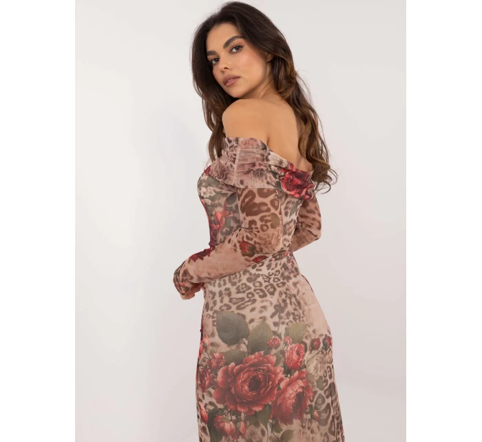 Šaty DHJ SK 18702 1.13P béžové Šaty DHJ SK 18702 1.13P béžové