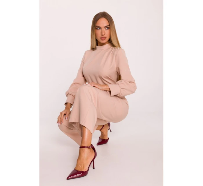 M879 Kombinéza so stojacím golierom - béžová