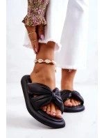 Dámské módní kožené pantofle Černá Savirra