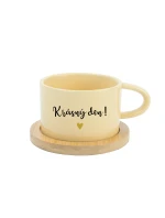 KRÁSNÝ DEN! - žlutý hrníček makronka 200 ml