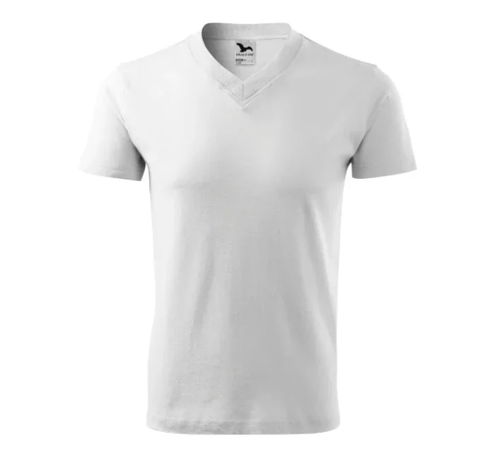Tričko s výstrihom do V unisex biele