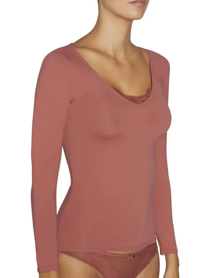 Dámske tričko s dlhým rukávom 19185 červená - Ysabel Mora