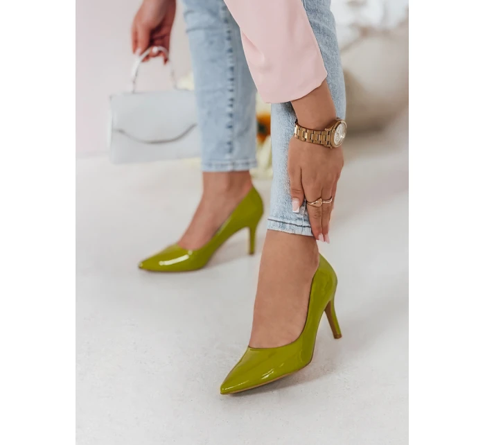 Dámské boty na podpatku zelené Dstreet model 21984564 - FashionStreet