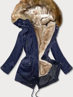 Dámska parka s podšívkou tmavomodrá (m-21201)
