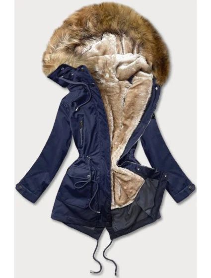 Dámska parka s podšívkou tmavomodrá (m-21201) Dámska parka s podšívkou tmavomodrá (m-21201)