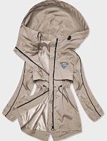 Dámska béžová bunda s tenkou podšívkou (B8119-12)