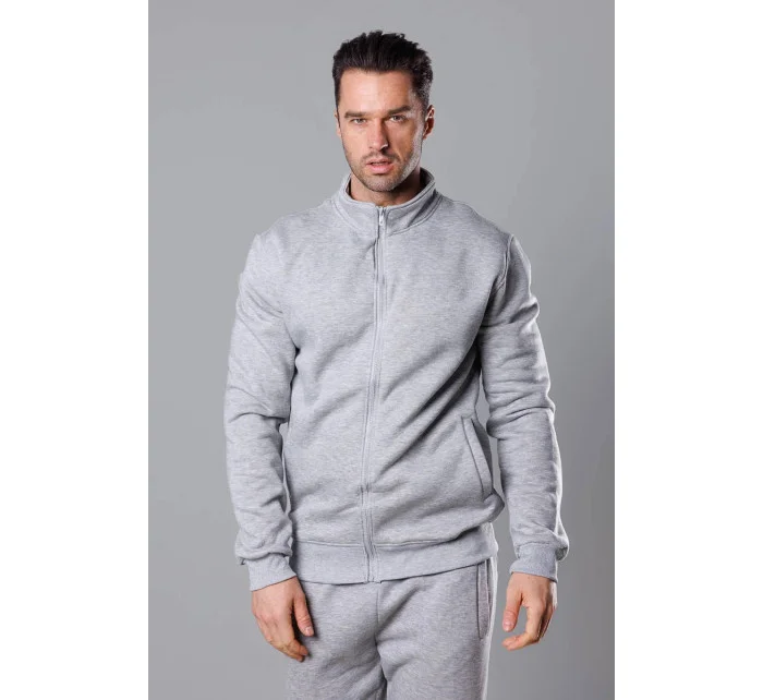 Svetlosivá pánska mikina so stojačikom (68B2002-2)