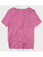 Dámska pletená blúzka vo fuchsiovej farbe s krátkymi rukávmi (009) Dámska pletená blúzka vo fuchsiovej farbe s krátkymi rukávmi (009)