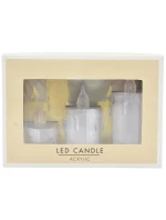 SADA 3 DEKORATÍVNYCH LED SVIEČOK TEPLÁ BIELA