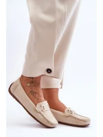 Dámské módní semišové mokasíny Bežové model 21625619 - Boto Dámské módní semišové mokasíny Bežové model 21625619 - Boto