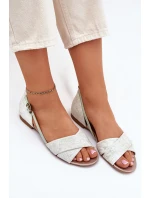 Skórzane Sandały Płaskie Maciejka 04614-46 Miętowe