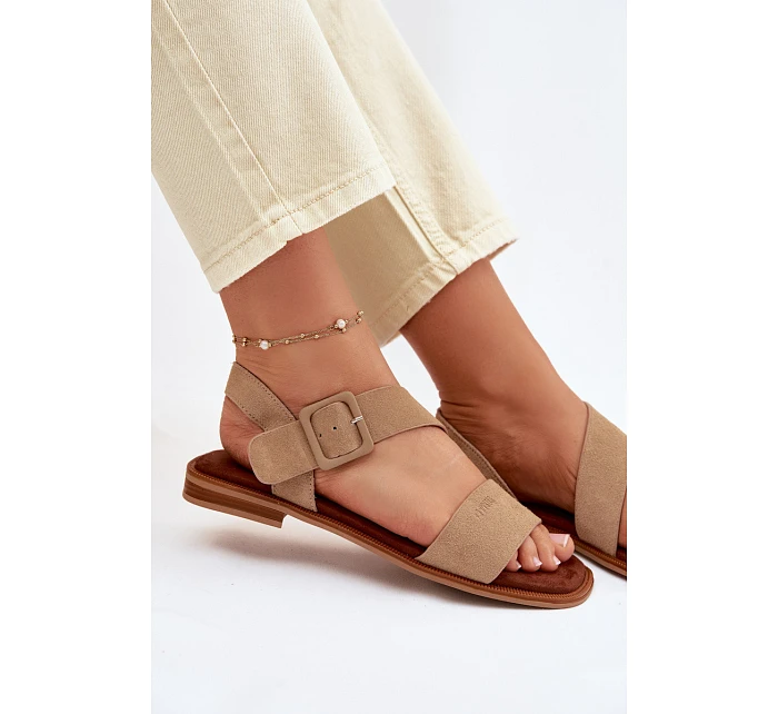 Dámské sandály semišové Big Star TT274491 béžové