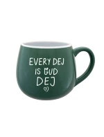EVERY DEJ IS GUD DEJ - zelený keramický hrníček 300 ml