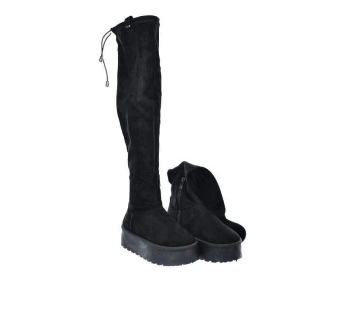 Dámské černé semišové boty na platformě model 21905119 - Big Star