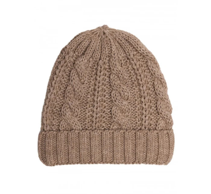M897 Pletená káblová čiapka - béžová