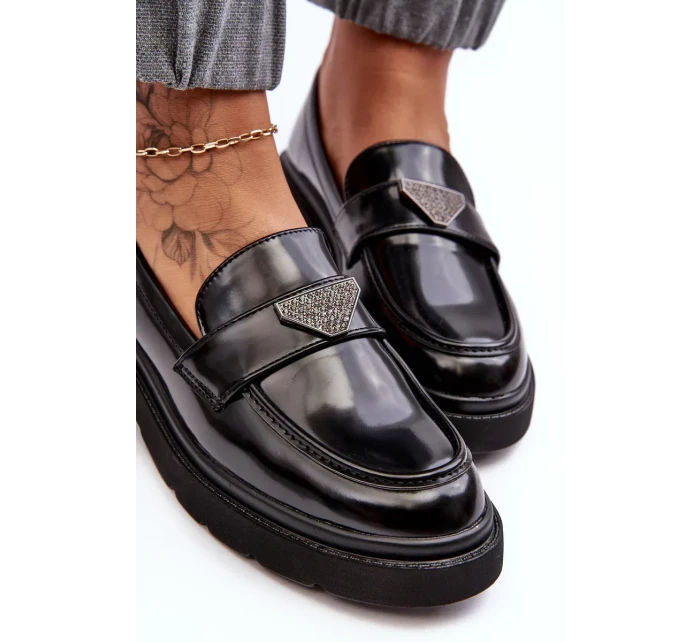 Dámské mokasíny na plochém podpatku Černá Venla Dámské mokasíny na plochém podpatku Černá Venla