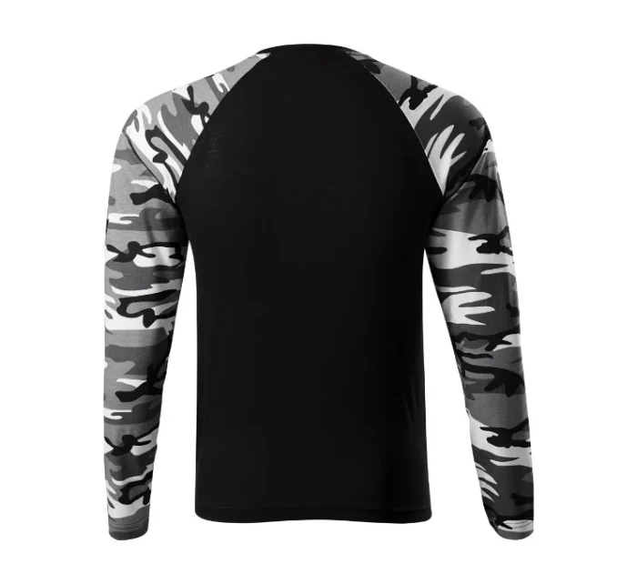 Maskáčové tričko LS unisex maskáčová sivá