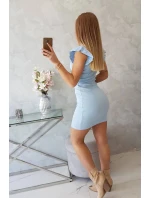 Dámské šaty s volánky model 20973265 Světle modrá - Kesi Dámské šaty s volánky model 20973265 Světle modrá - Kesi