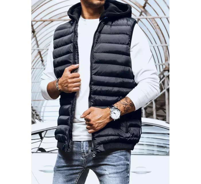 Pánska prešívaná modrá vesta FashionStreet TX4094 Pánska prešívaná modrá vesta FashionStreet TX4094