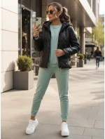 Dámska prešívaná bunda s kapucňou čierna FashionStreet TY5551