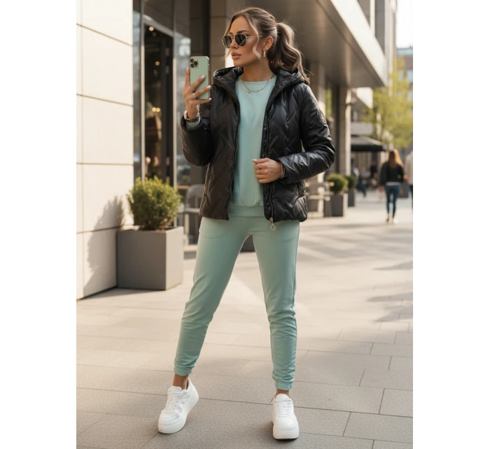 Dámska prešívaná bunda s kapucňou čierna FashionStreet TY5551