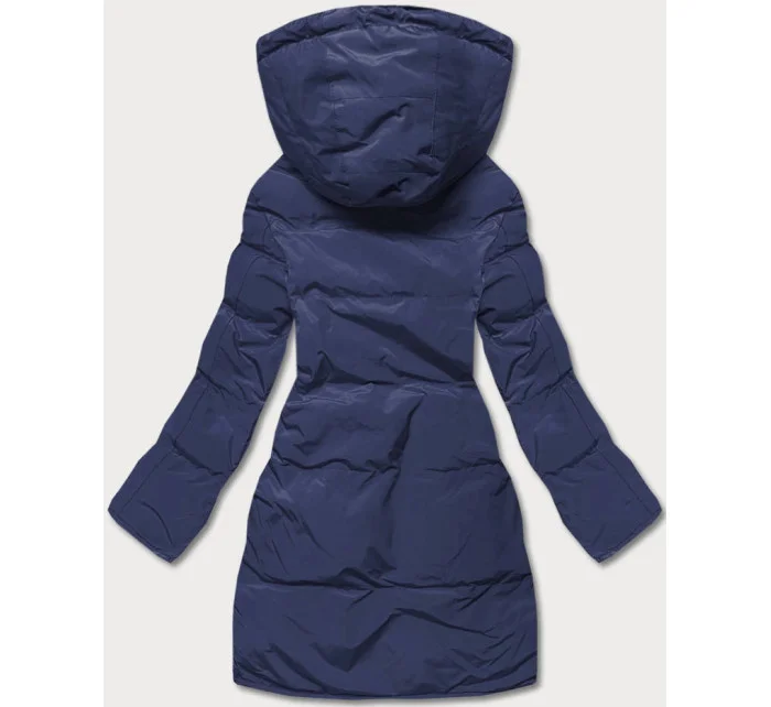 Tmavomodrá prešívaná dámska zimná bunda (2m-963) Tmavomodrá prešívaná dámska zimná bunda (2m-963)