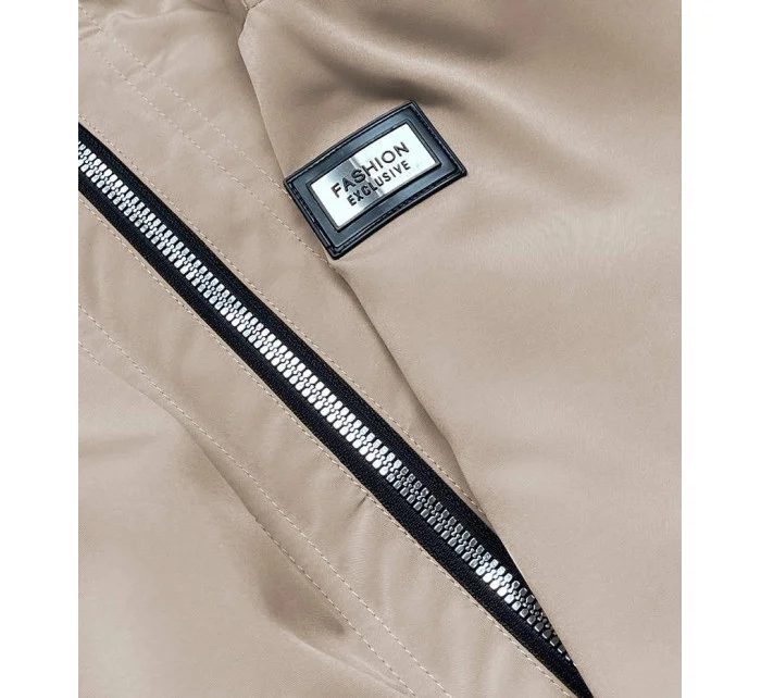Tmavě béžová dámská bunda s kapucí model 18035532 - S'WEST