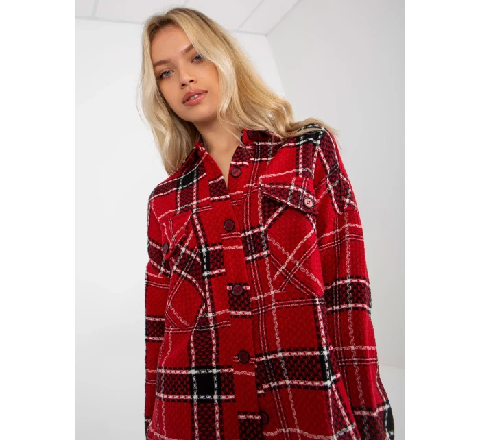 Košeľa DN KS 3997.08 čierna a červená