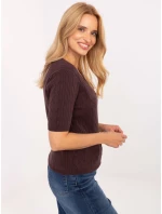 Sweter PM SW B model 21309888 ciemny brązowy - FPrice Sweter PM SW B model 21309888 ciemny brązowy - FPrice