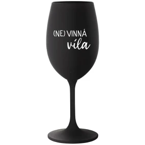 (NE)VINNÁ VÍLA - černá sklenice na víno 350 ml (NE)VINNÁ VÍLA - černá sklenice na víno 350 ml