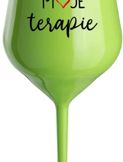 MOJE TERAPIE - zelená nerozbitná sklenice na víno 470 ml