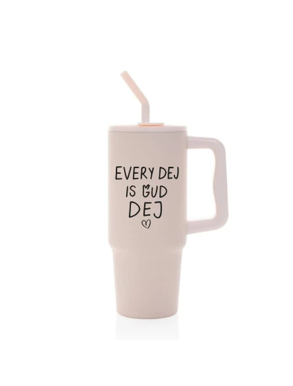 EVERY DEJ IS GUD DEJ - růžový cestovní termohrnek 900 ml