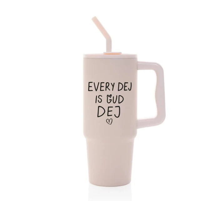 EVERY DEJ IS GUD DEJ - růžový cestovní termohrnek 900 ml