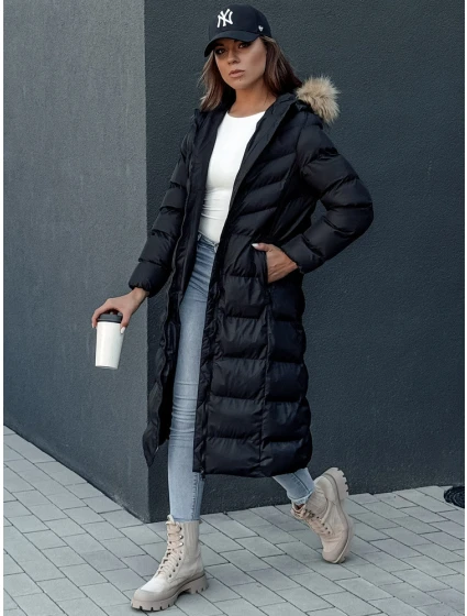 Dámsky zimný kabát LUXWARM čierny FashionStreet TY4374