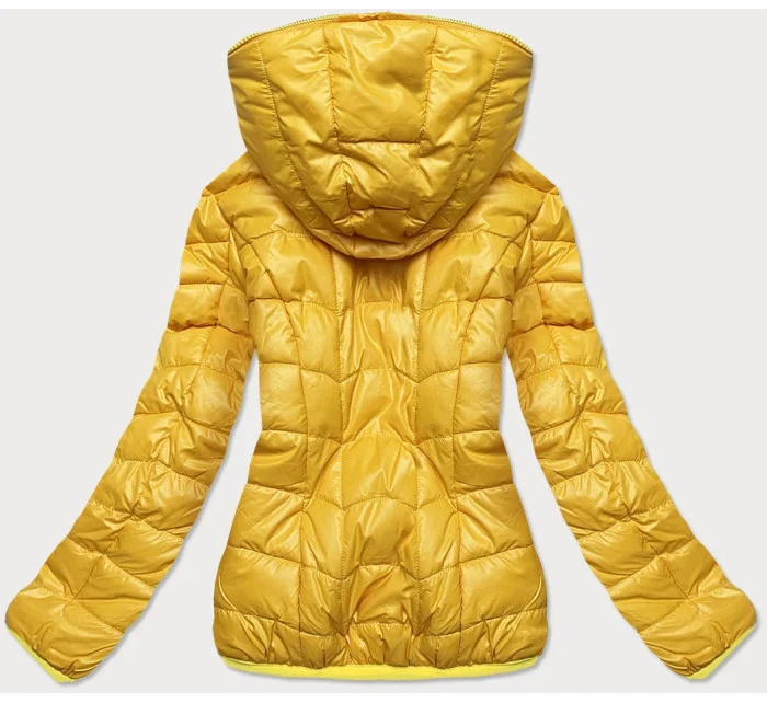 Žlutá krátká oboustranná dámská bunda pro přechodné období model 16201708 - MONTE CERVINO Žlutá krátká oboustranná dámská bunda pro přechodné období model 16201708 - MONTE CERVINO