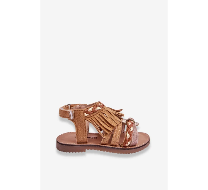 Dziecięce Sandały Na Rzep Z Frędzelkami Brązowe Missy Dziecięce Sandały Na Rzep Z Frędzelkami Brązowe Missy