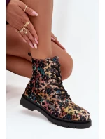 Dámské zimní kotníkové boty květinové model 21712487 - Artiker Dámské zimní kotníkové boty květinové model 21712487 - Artiker