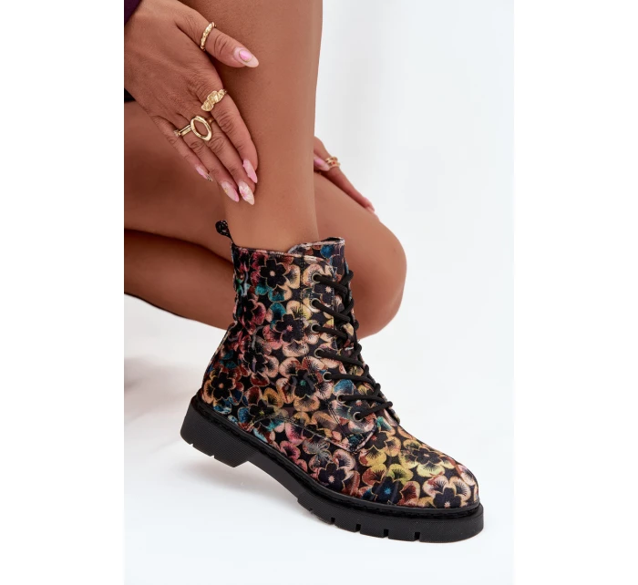 Dámské zimní kotníkové boty květinové model 21712487 - Artiker Dámské zimní kotníkové boty květinové model 21712487 - Artiker