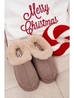 Dámské pantofle s kožešinou Khaki model 21786637 - Boto Dámské pantofle s kožešinou Khaki model 21786637 - Boto