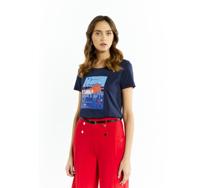 Monnari Tričká Dámske tričko s potlačou Navy Blue