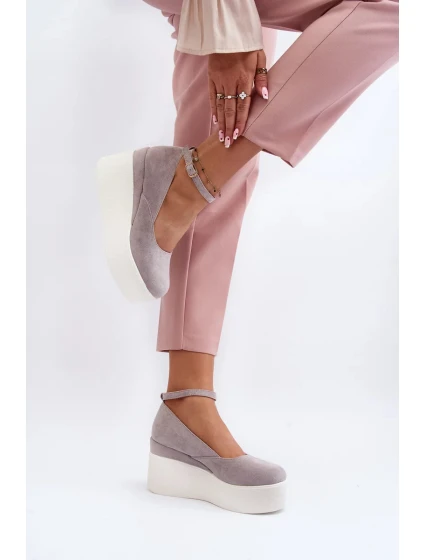 Dámské espadrilky na klínově šedé Malla Dámské espadrilky na klínově šedé Malla