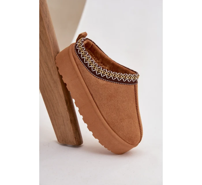 Detské/módne snežnice Jolisse s výšivkou na platforme - ťava Detské/módne snežnice Jolisse s výšivkou na platforme - ťava